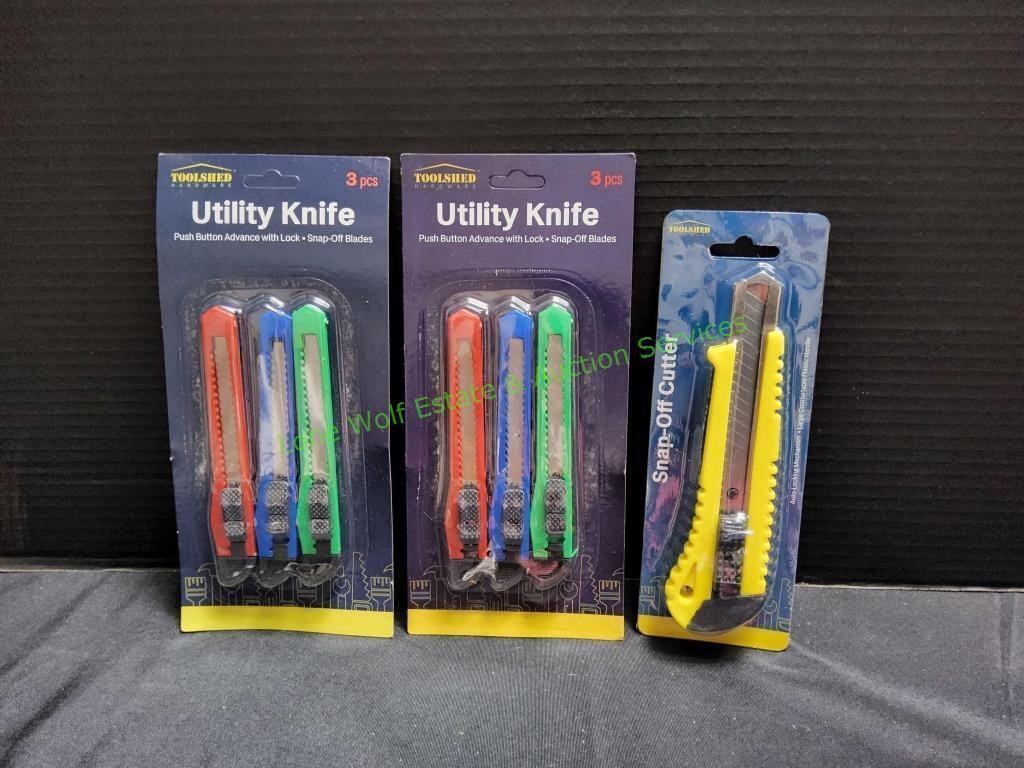 Toolshed Snap-Off Cutter & (2) Utility Knife 3pk