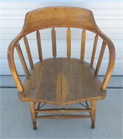 Antique Round Bank Arm Chair: USVA