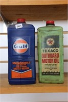 GULF & TEXACO PLASTIC OIL BOTTLES