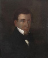 AMERICAN SCHOOL PORTRAIT OF A GENTLEMAN ON PANEL