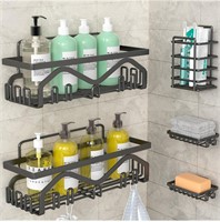 ($40) Coraje Adhesive Shower Caddy, 5-Pack