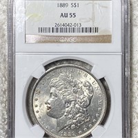 1889 Morgan Silver Dollar NGC - AU55