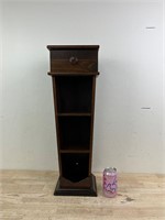 Small vintage wood stand with shelving