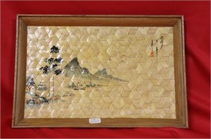 A Handpainted Chinese Bamboo Tray