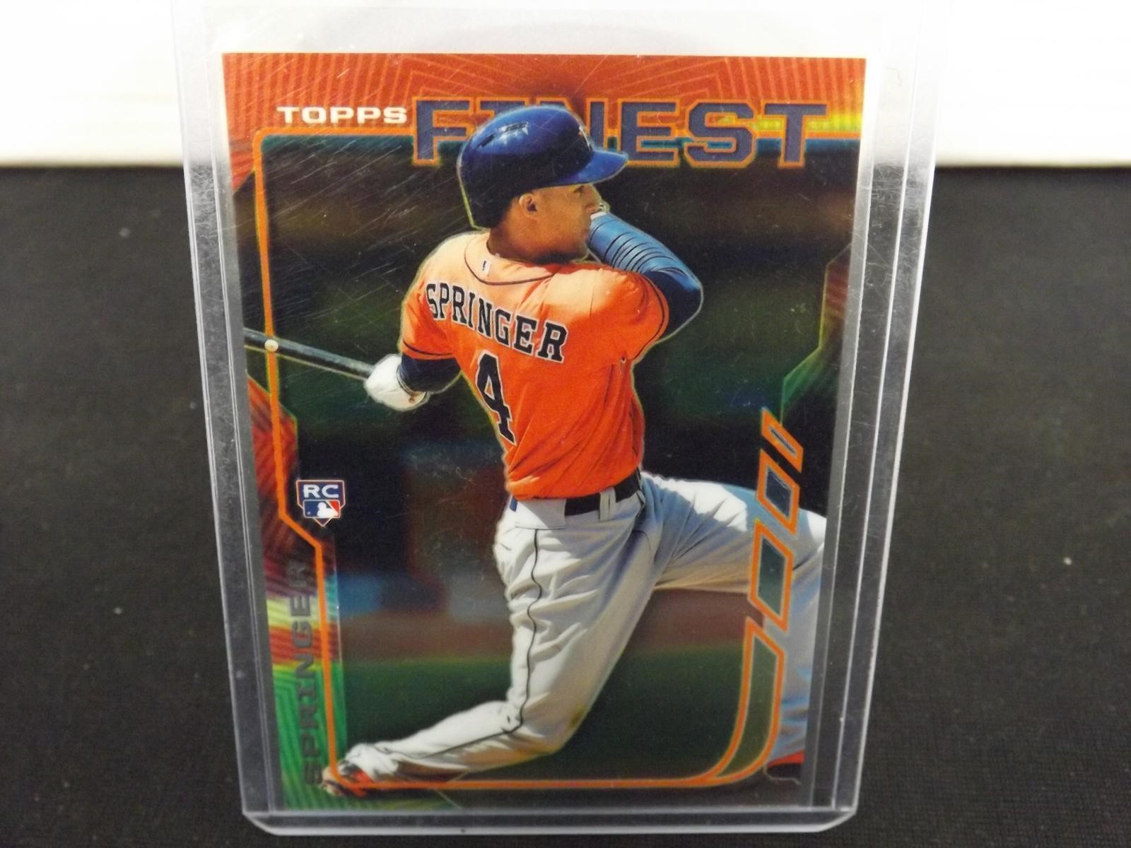 2014 TOPPS FINEST GEORGE SPRINGER ROOKIE CARD