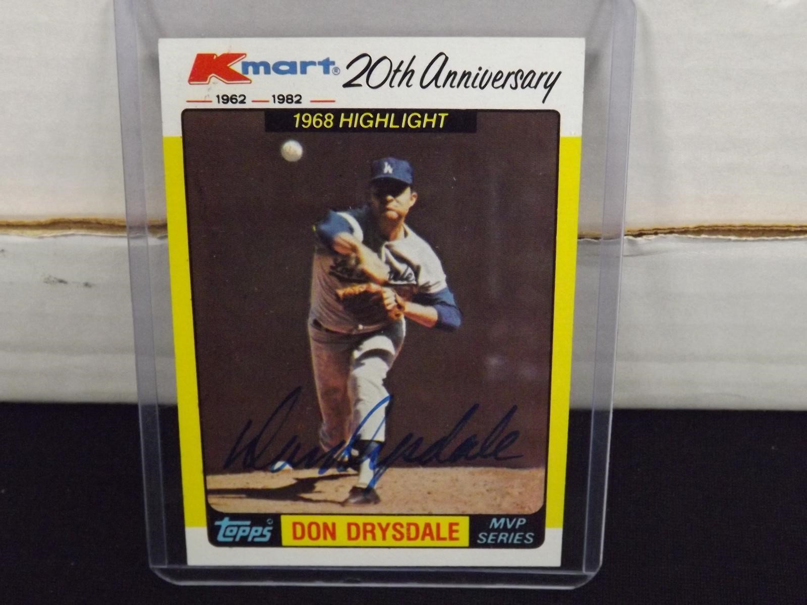 1982 TOPPS KMART DON DRYSDALE AUTOGRAPH