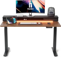 FEZIBO 48x24 Electric Desk w/ Drawers  Walnut