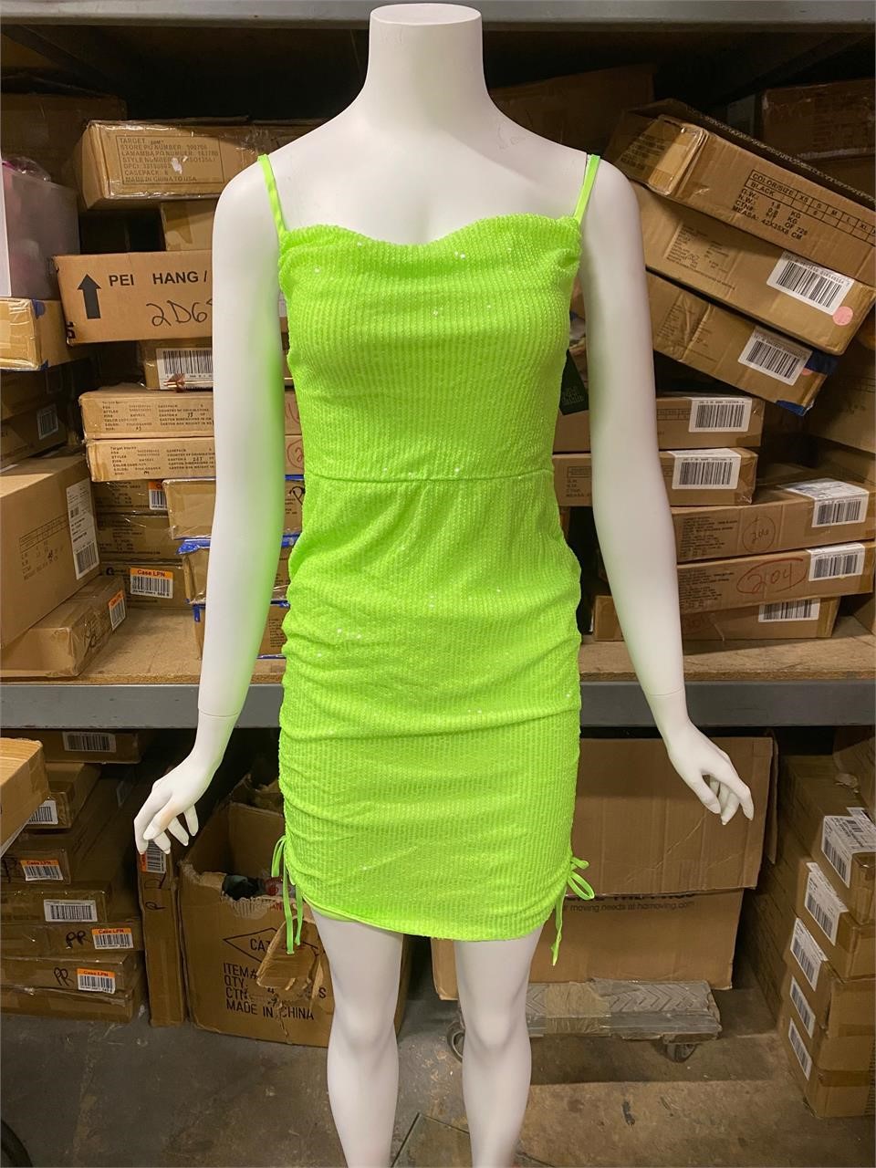 LOT OF 6 XS GREEN MINI DRESSES