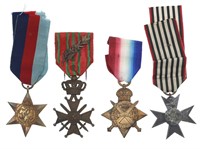 WWI & WWII BRITISH BELGIAN PRUSSIA MILITARY MEDALS