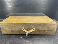 LARGE WOODEN TOOL BOX WITH DRAWER
