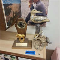 G303 Wildlife trophie, Wood bird Ceramic Birds