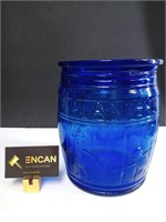 Lg Vtg Cobalt Blue Glass Planters Peanut Jar