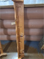 Wooden coat rack and shelf