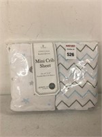 2 PCS AMERICAN BABY MINI CRIB SHEET  SIZE 24"X38"