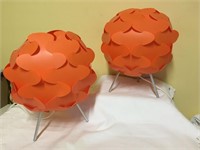 2 retro orange lamps
