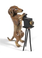 Austria Bronze Painted Miniature Photographer Dog
