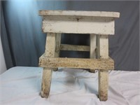 *Primitive looking White Milking Stool Ready For A