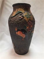 Indiana Goofus Bird On Grapes c1919 9" Vase