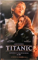 Leonardo DiCarpio Autograph Titanic Poster