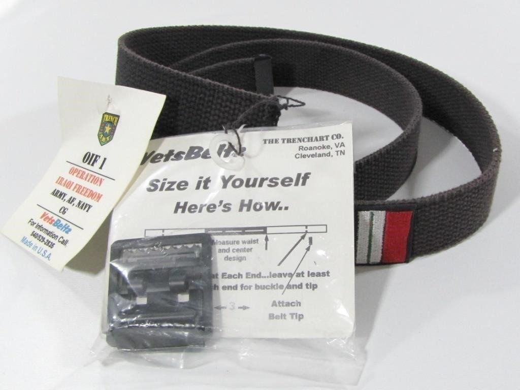 Operation Iraqi Freedom OIF Vets Canvas Belt 2E3