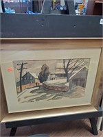 Signed Cunard Watercolor Ref. 348 Crestmont-25 x