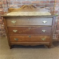 Oak 3 Drawer Commode