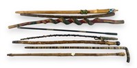 Group of Primitive Walking Sticks