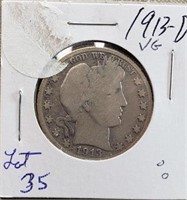 1913D Babrer Half Dollar VG