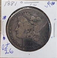 1881O Morgan Dollar VF