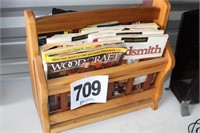 Magazine Rack w/(26) Woodworking Magazines (U246)