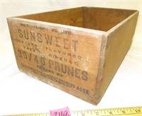 Vintage SUNSWEET Prunes Crate - California