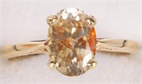 14K GOLD LADIES RING 1.5CT YELLOW TOPAZ GEMSTONE