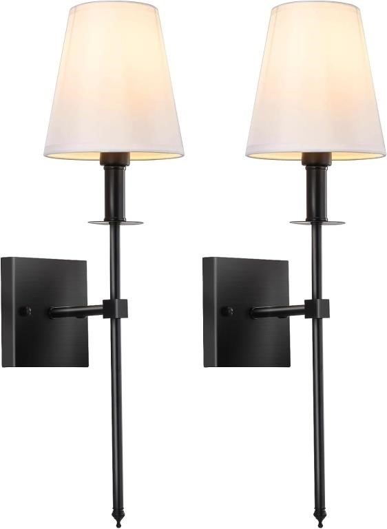 Wall Sconces Set of Two Black,2 Hardwired Wall