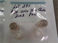 Ohio 2002 State Quarters P & D 2 $10 Rolls