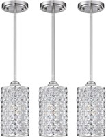 3 Pack 1 Light Kitchen Island Crystal Pendant