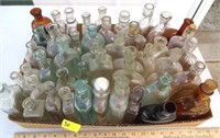 Box of old bottles, misc.