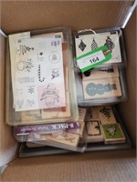 Box Of Wooden Christmas Stamps