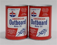AMERICAN OUTBOARD MOTOR OIL CANS (2)