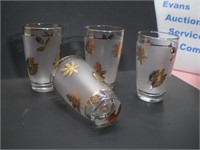 Libbey Gold Leaf Frosted Drinking Glasses