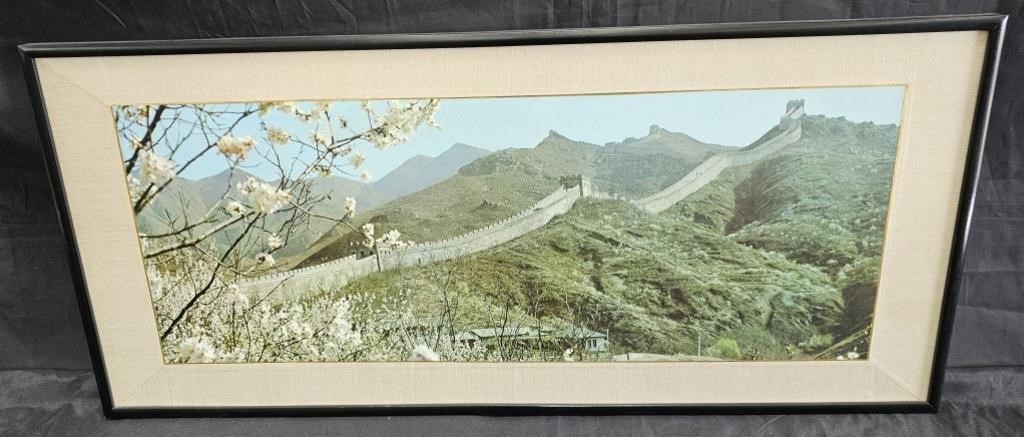 Vintage framed photo print of the Great Wall