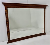 Mahogany mantle mirror, crown mold top, molded