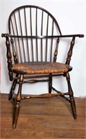 Windsor Back Chair with Woven Rush Seat