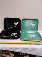 Group of metal serving trays