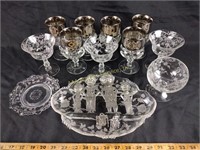 Colony Silver Crown Rimmed Goblets (6), metal