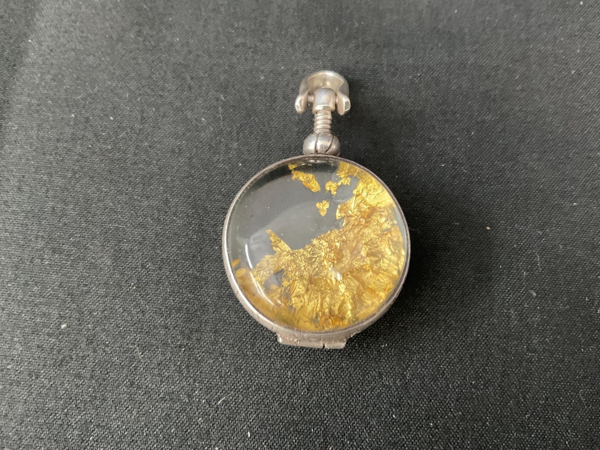 Sterling Pendant w/ Gold Flakes