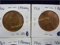 (3)1966,1963 Large Pennies