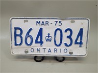 1975 Ontario License Plate