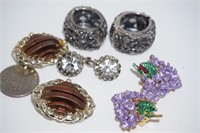 4 Sets of Earrings All Vintage Clip On
