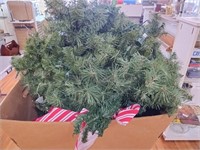 Box of Christmas Greenery, Wreaths, etc