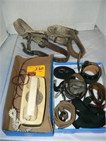 SAFETY HARNESS, MEN'S BELTS, VINTAGE ROTARY PHONE